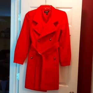 Red double - breasted wool winter peacoat by Style&Co. Size Small.